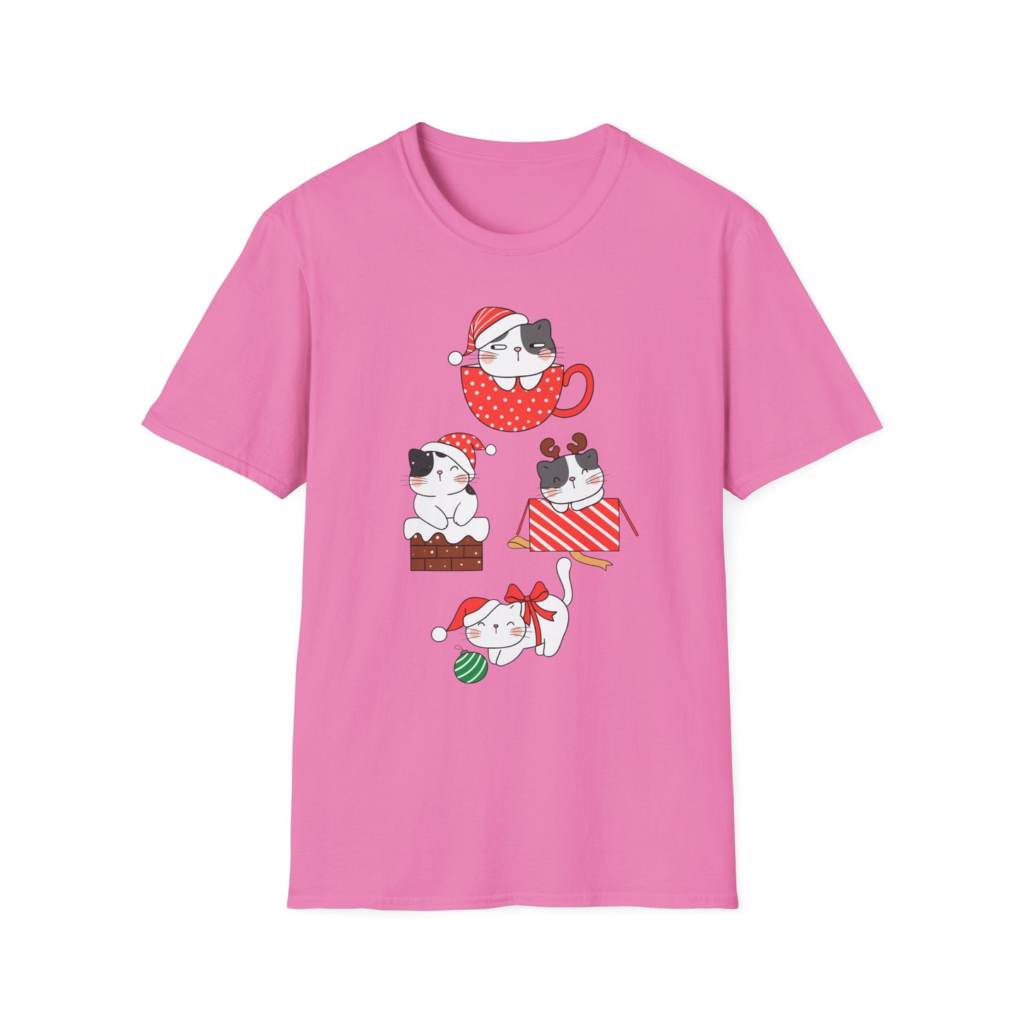 Cat T-shirt for Christmas presents for Cat Lady gifts for Cat Lover Tshirts for Women Christmas T Shirt for Holiday party Shirts for Her