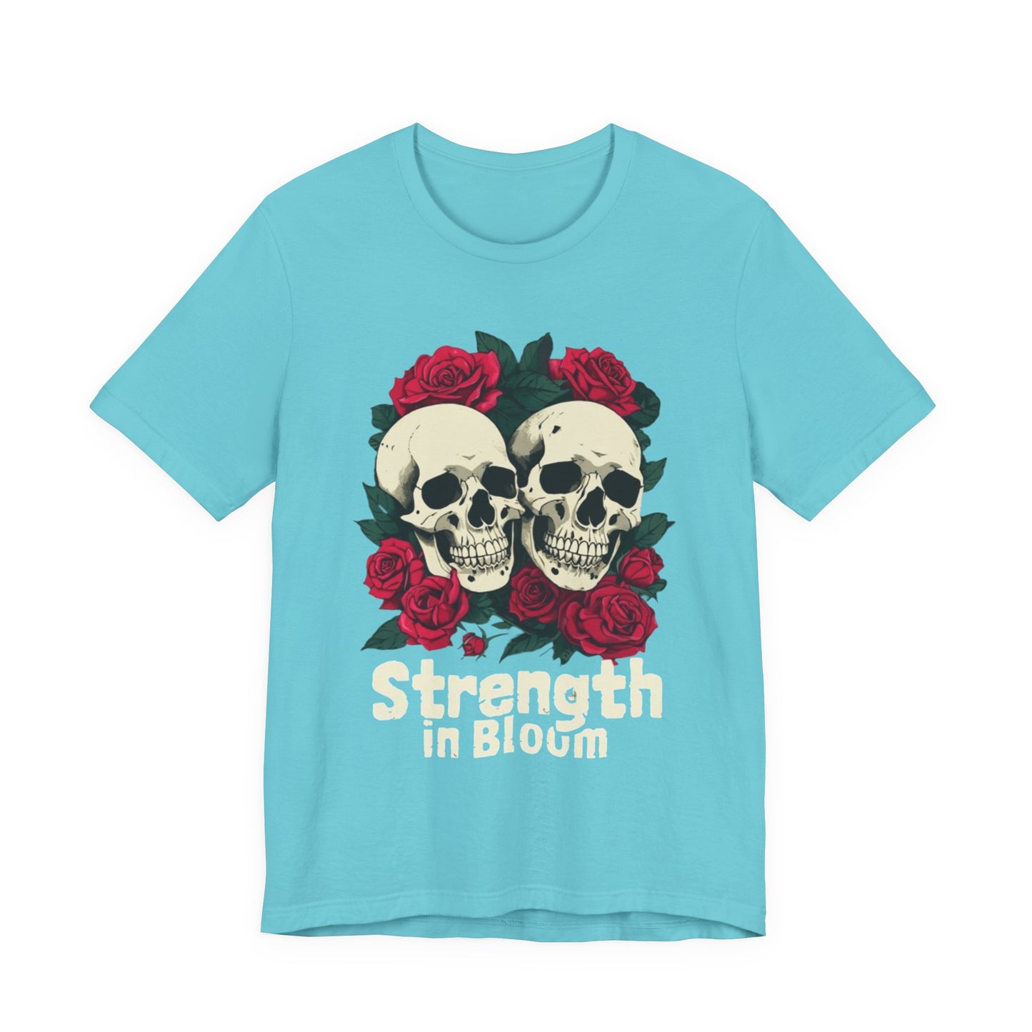 Strength in Bloom Gym Shirt, Floral Workout Tee, Fitness Top, Activewear T-Shirt, Exercise Apparel, Gym Lover Gift