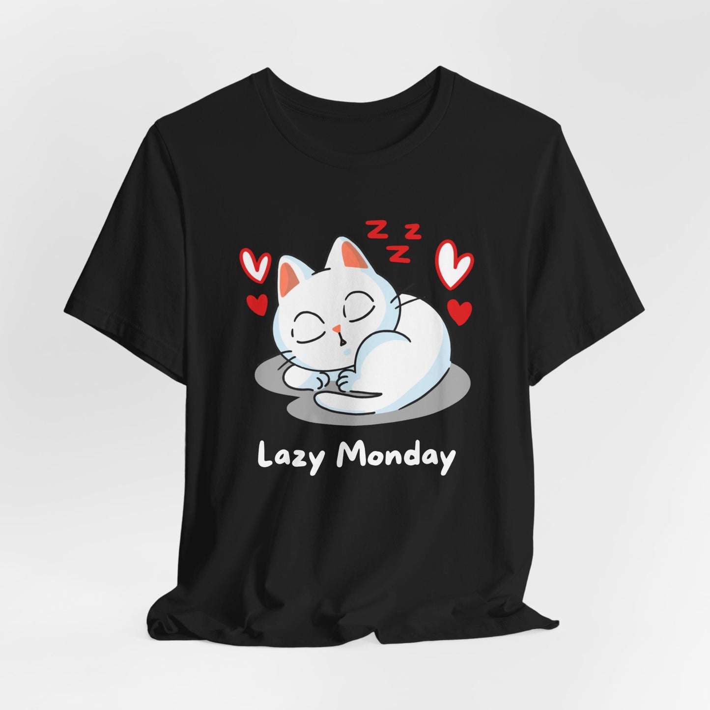 Funny Cat T-shirt for Cat Lover Gift for Her Cute Cat T Shirt for Cat mom GIFTS for Mathers Day Adorable Cat Shirts - Lazy Monday Shirt