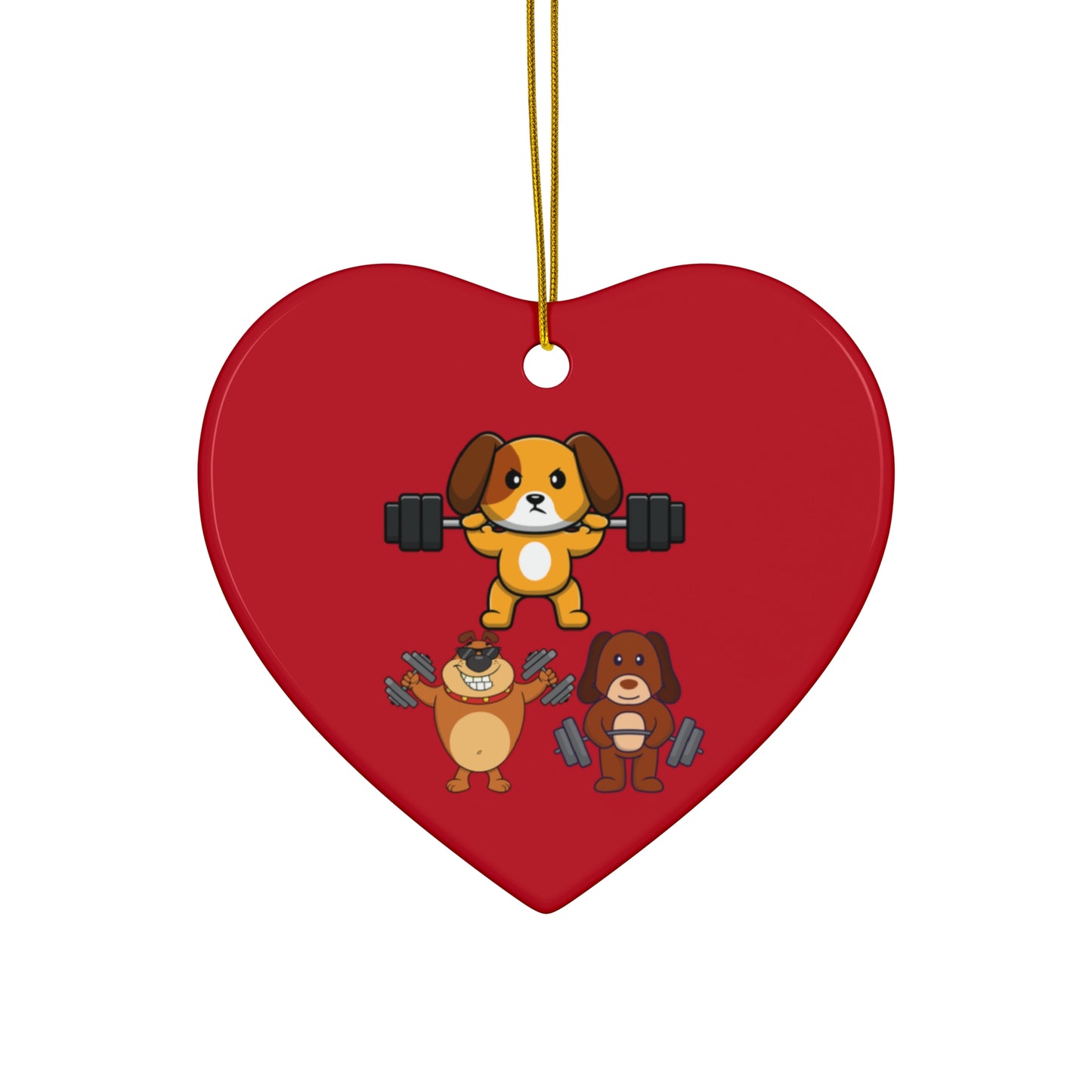 Funny Dog Ornaments for Dog Lover present for Christmas Presents for Gym Lover gift for Fitness gifts for Dog mom gift for Dog dad gift idea