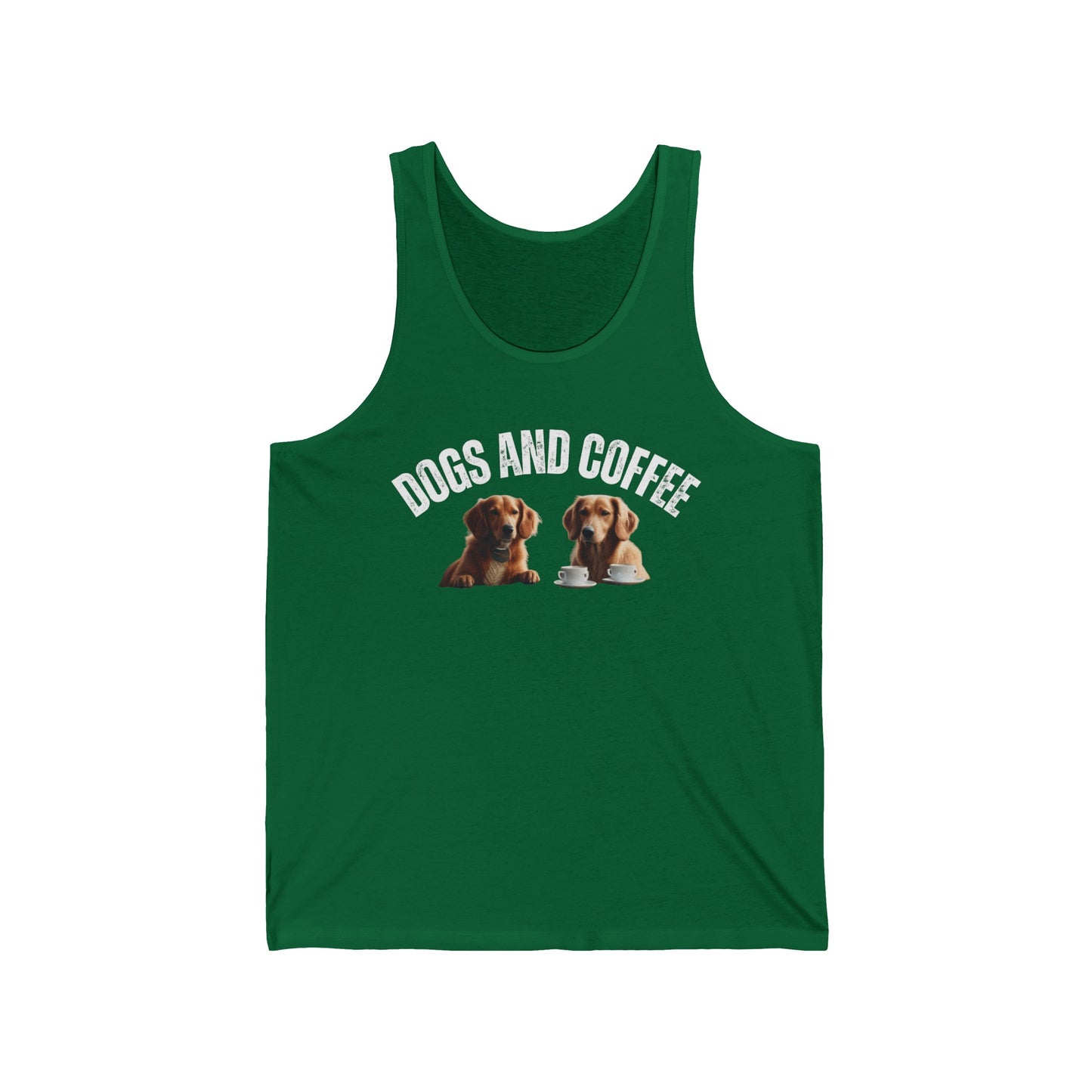 Dogs and Coffee Tank Top for Dog Lover Tank tops for Dog Mom gift for Golden Retriever gifts for Golden Retriever Lover Tank Tops