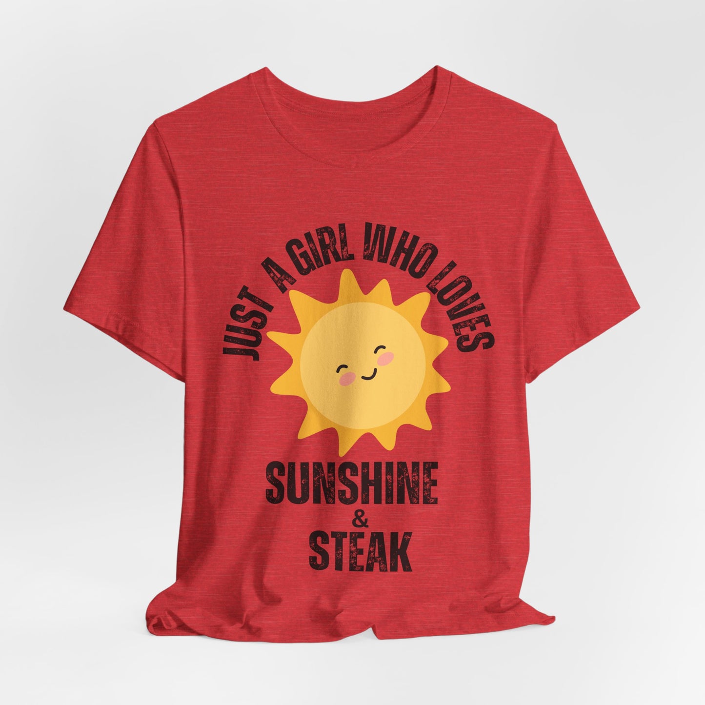Steak and Sunshine Unisex Tee, Carnivore Diet Top, Foodie T-Shirt, Meat Lover Shirt, BBQ Party Wear, Grilling Apparel