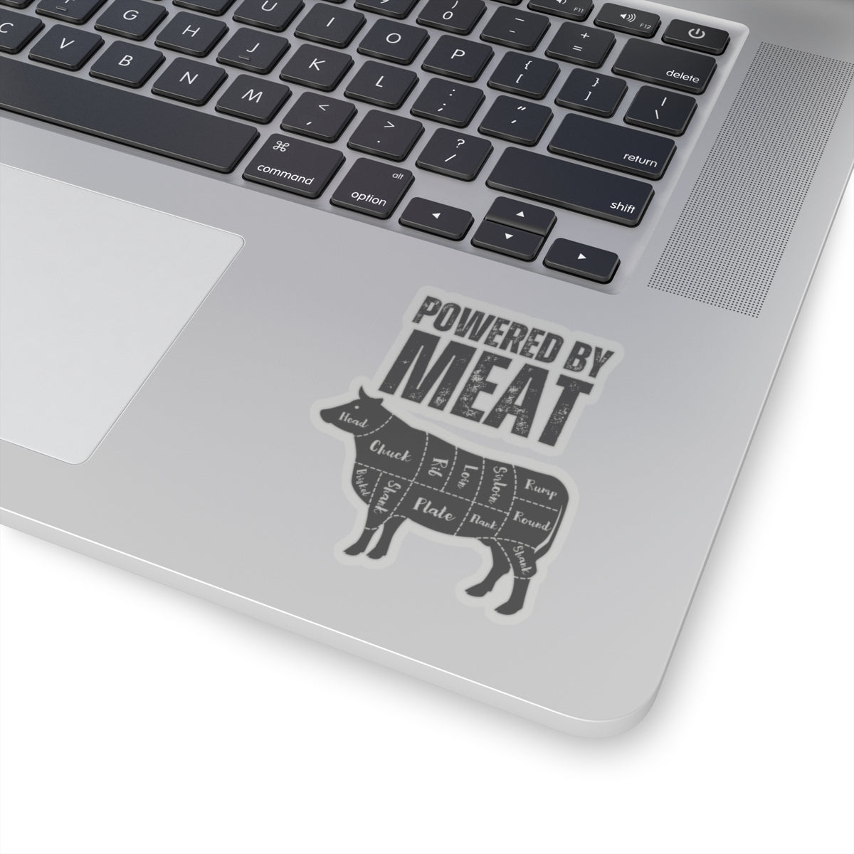 Powered By Meat Funny Cow Sticker for Carnivore gift for Meat Lovers gifts for bbq lover grilling sticker food stickers foodie gifts