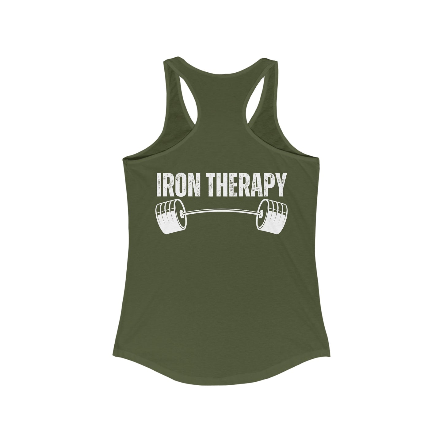 BACK DESIGN Iron Therapy Tank Top for Gym rat gift for Fitness Enthusiasts gifts for Powerlifting Women Who Lift Heavy Weights Tanks for Her