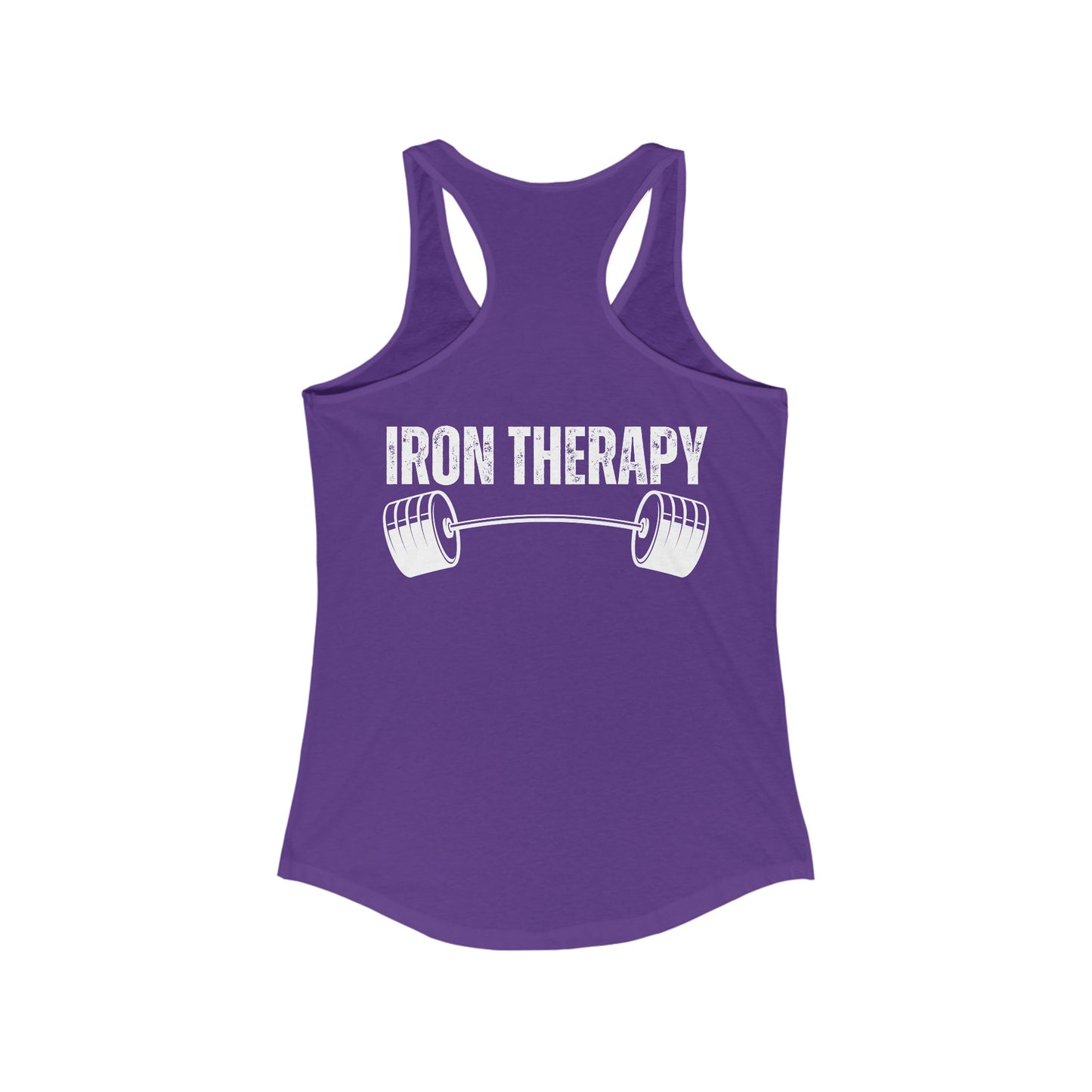 BACK DESIGN Iron Therapy Tank Top for Gym rat gift for Fitness Enthusiasts gifts for Powerlifting Women Who Lift Heavy Weights Tanks for Her