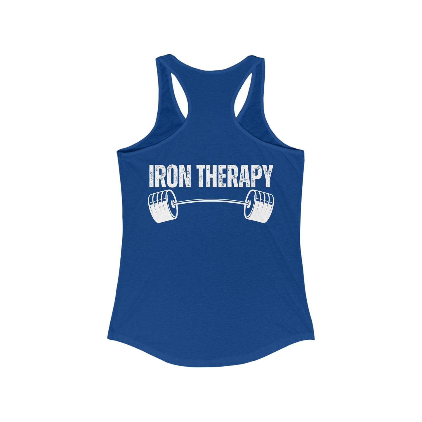 BACK DESIGN Iron Therapy Tank Top for Gym rat gift for Fitness Enthusiasts gifts for Powerlifting Women Who Lift Heavy Weights Tanks for Her