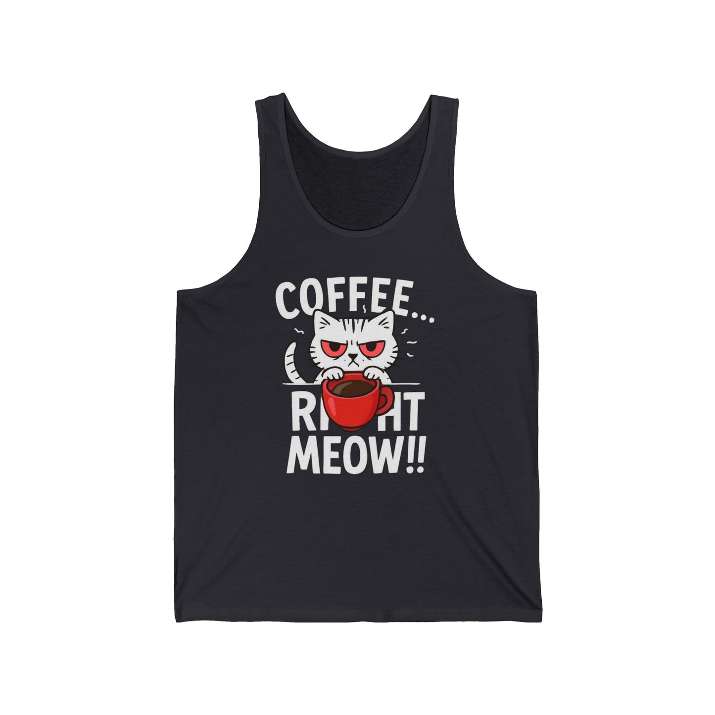 Cats and Coffee Tank Top, Cat Lover Gift, Coffee Lover Shirt, Funny Cat Shirt, Animal Print Tank, Cat Mom Gift