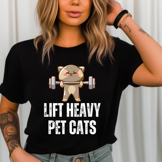 Funny Cat Lifting Weights T Shirt for Cat Lovers gift for Fitness Lover gift for  Her Lift Heavy Pet CATS T-shirt Funny Cat Shirt Him gifts