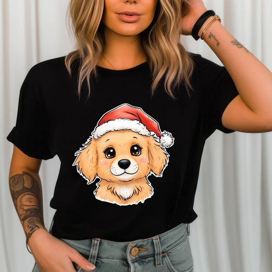 Puppy Christmas Tee Shirt for Dog Lover present for Christmas Dog Tees for Holiday Party T Shirt Cute Puppy TShirt for Dog Mom present