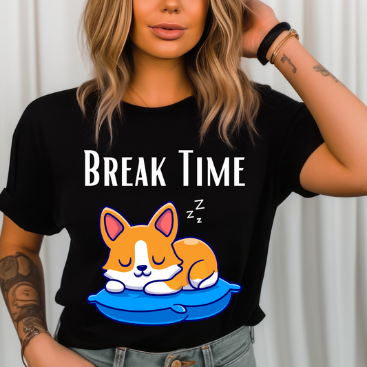 Cute Corgi T-shirt for Corgi Lover gifts Dog Lovers Shirt - Sleeping Corgi - Tired Dog Mom T shirt - Break Time T-shirts