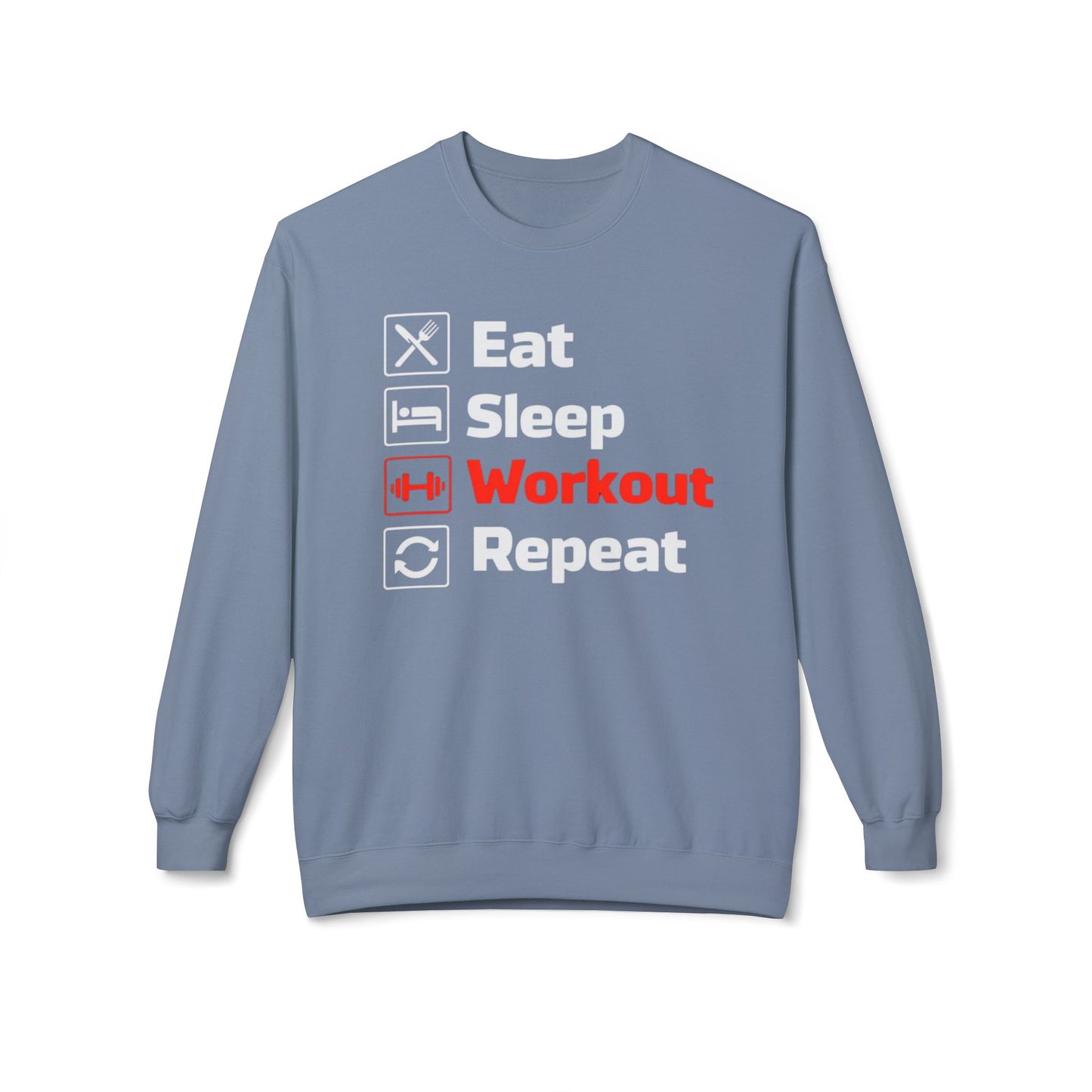 Workout Sweater for Gym Love Sweatshirts for Fitness Lovers Sweatshirt for Eat Sleep Workout Repeat Top for Gym Rat gift ideas Cross Fit