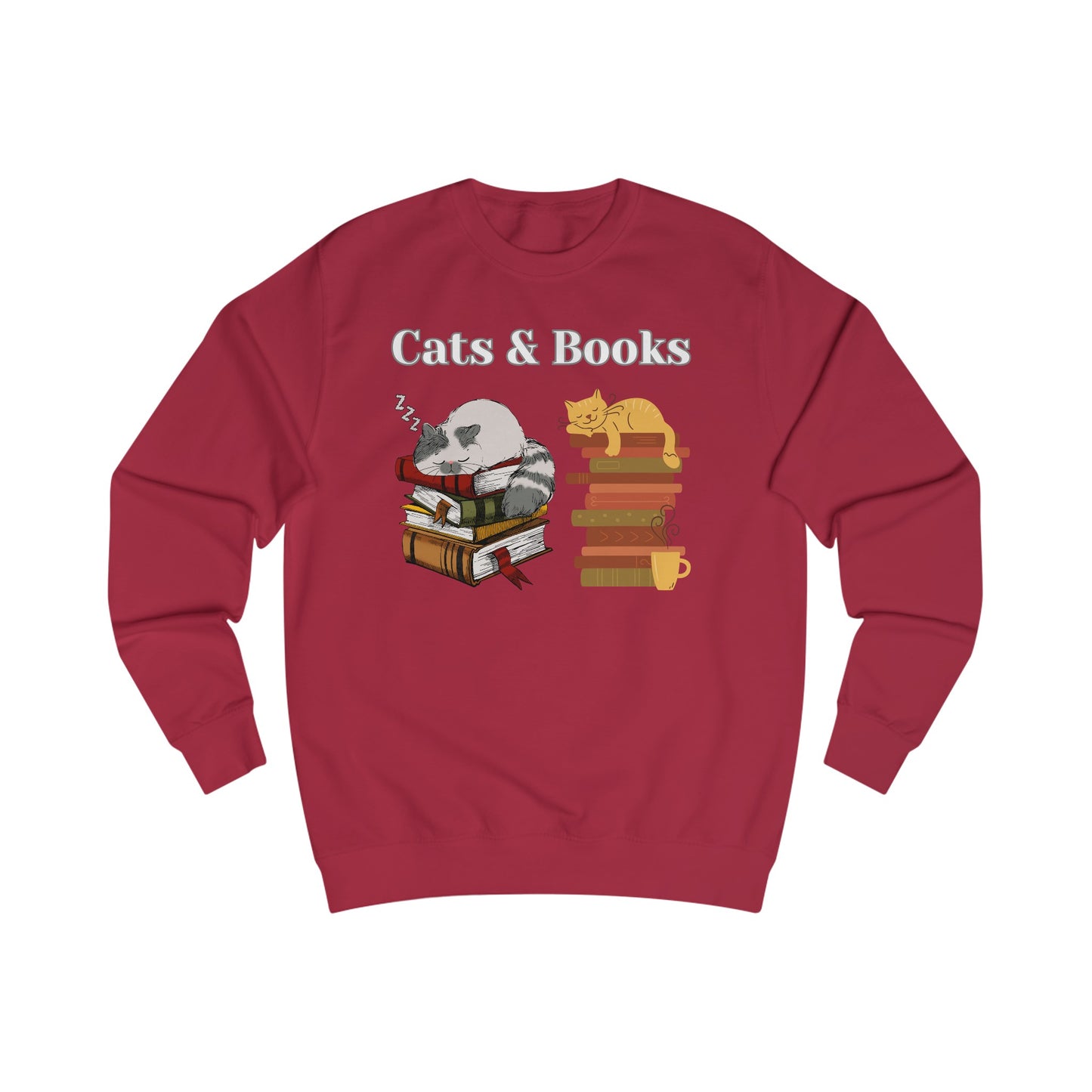 Cats and Books Fanatic Sweatshirt for Reading Lovers and Cat Lover gift ideas for Bookworms Bookish Sweatshirts Funny Kitty Cats