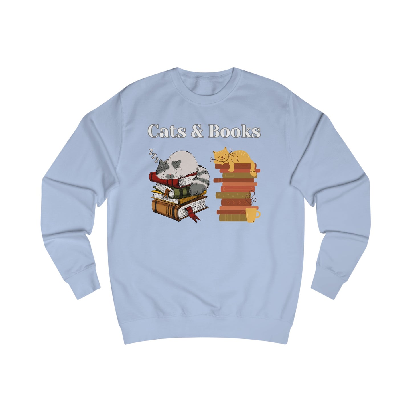 Cats and Books Fanatic Sweatshirt for Reading Lovers and Cat Lover gift ideas for Bookworms Bookish Sweatshirts Funny Kitty Cats