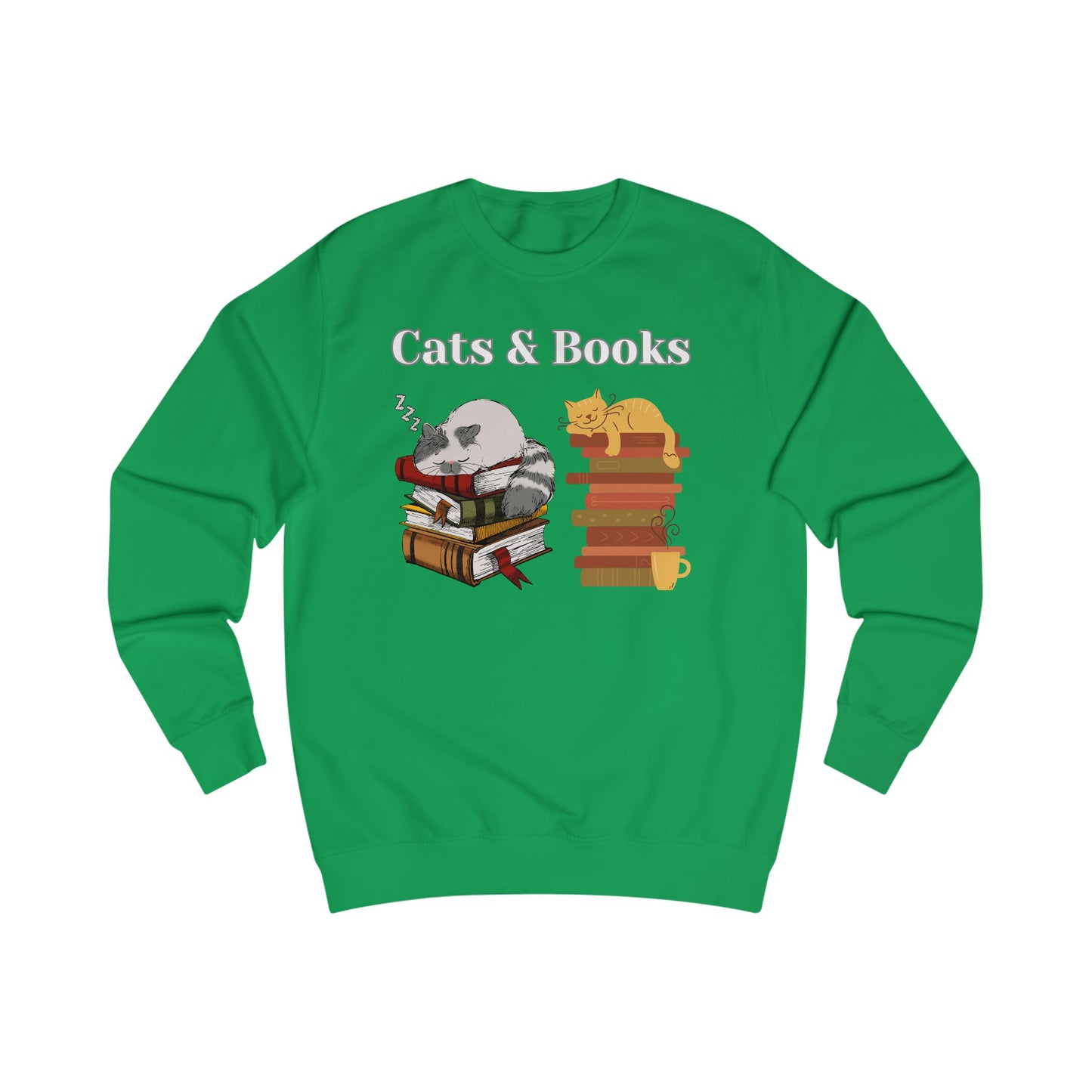 Cats and Books Fanatic Sweatshirt for Reading Lovers and Cat Lover gift ideas for Bookworms Bookish Sweatshirts Funny Kitty Cats