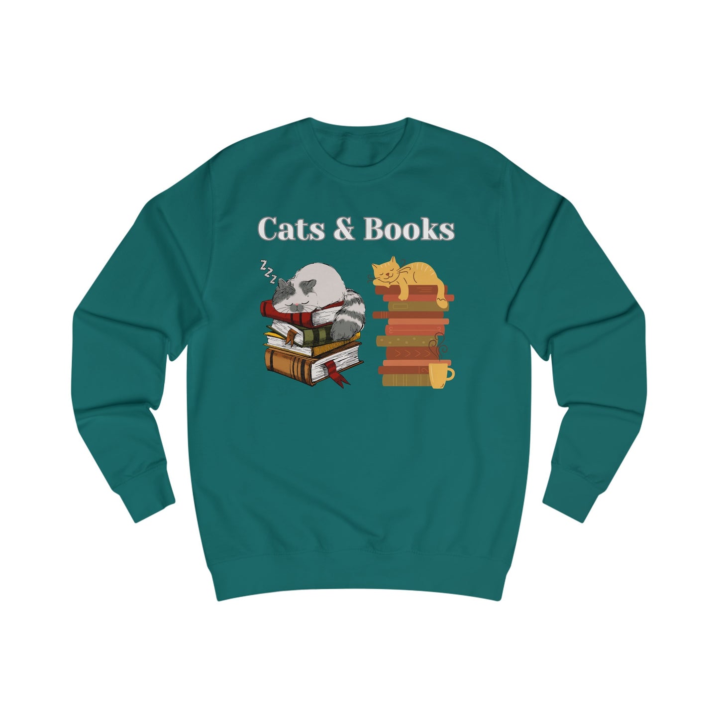 Cats and Books Fanatic Sweatshirt for Reading Lovers and Cat Lover gift ideas for Bookworms Bookish Sweatshirts Funny Kitty Cats