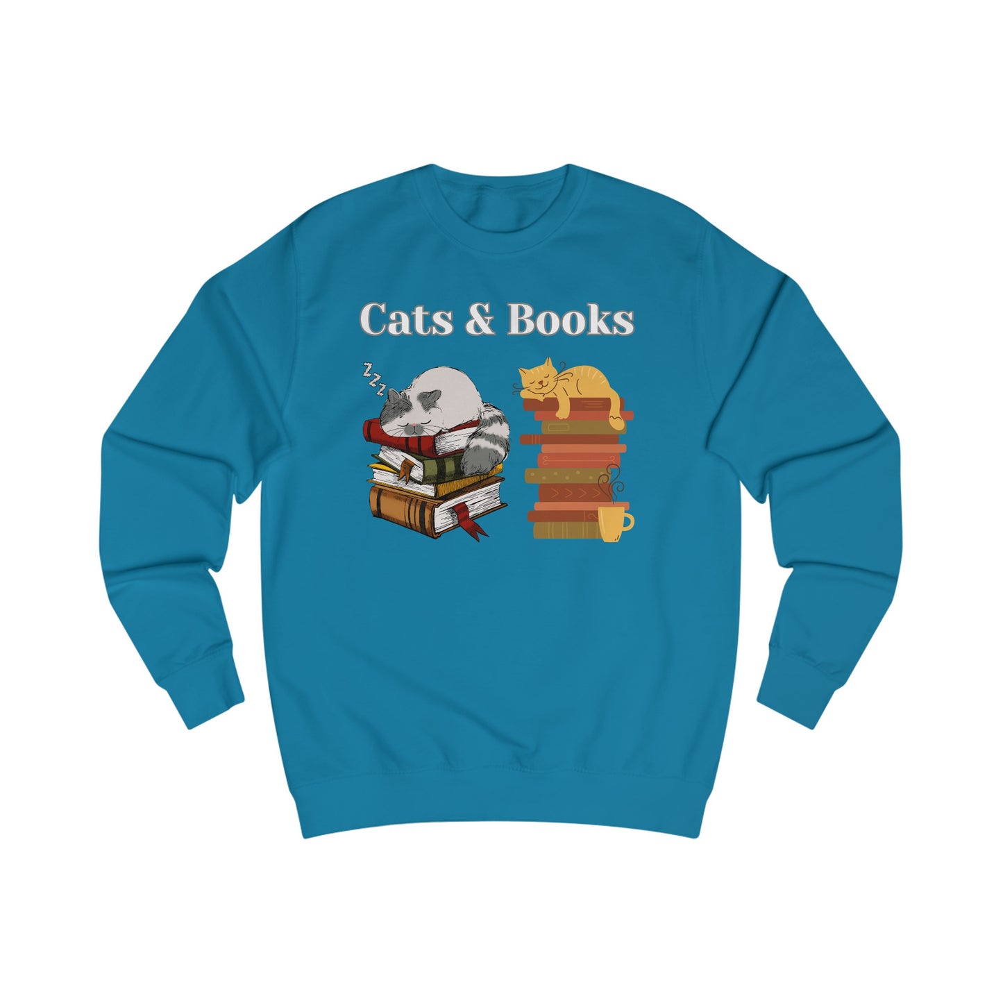 Cats and Books Fanatic Sweatshirt for Reading Lovers and Cat Lover gift ideas for Bookworms Bookish Sweatshirts Funny Kitty Cats