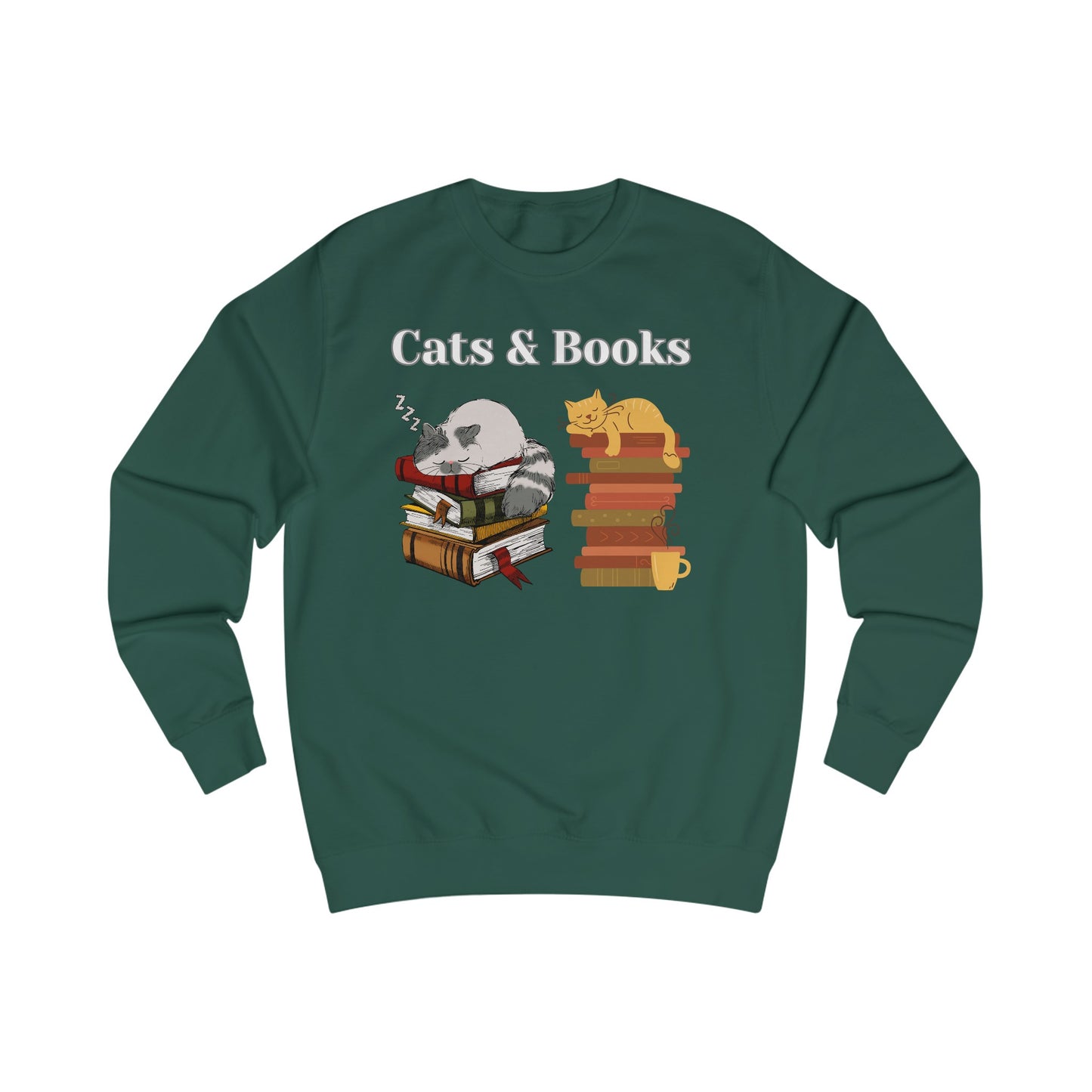 Cats and Books Fanatic Sweatshirt for Reading Lovers and Cat Lover gift ideas for Bookworms Bookish Sweatshirts Funny Kitty Cats