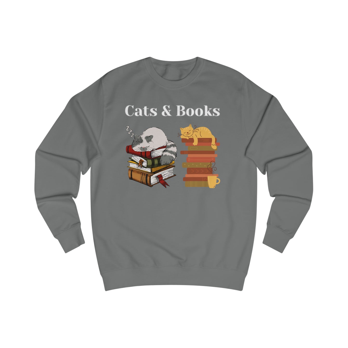 Cats and Books Fanatic Sweatshirt for Reading Lovers and Cat Lover gift ideas for Bookworms Bookish Sweatshirts Funny Kitty Cats