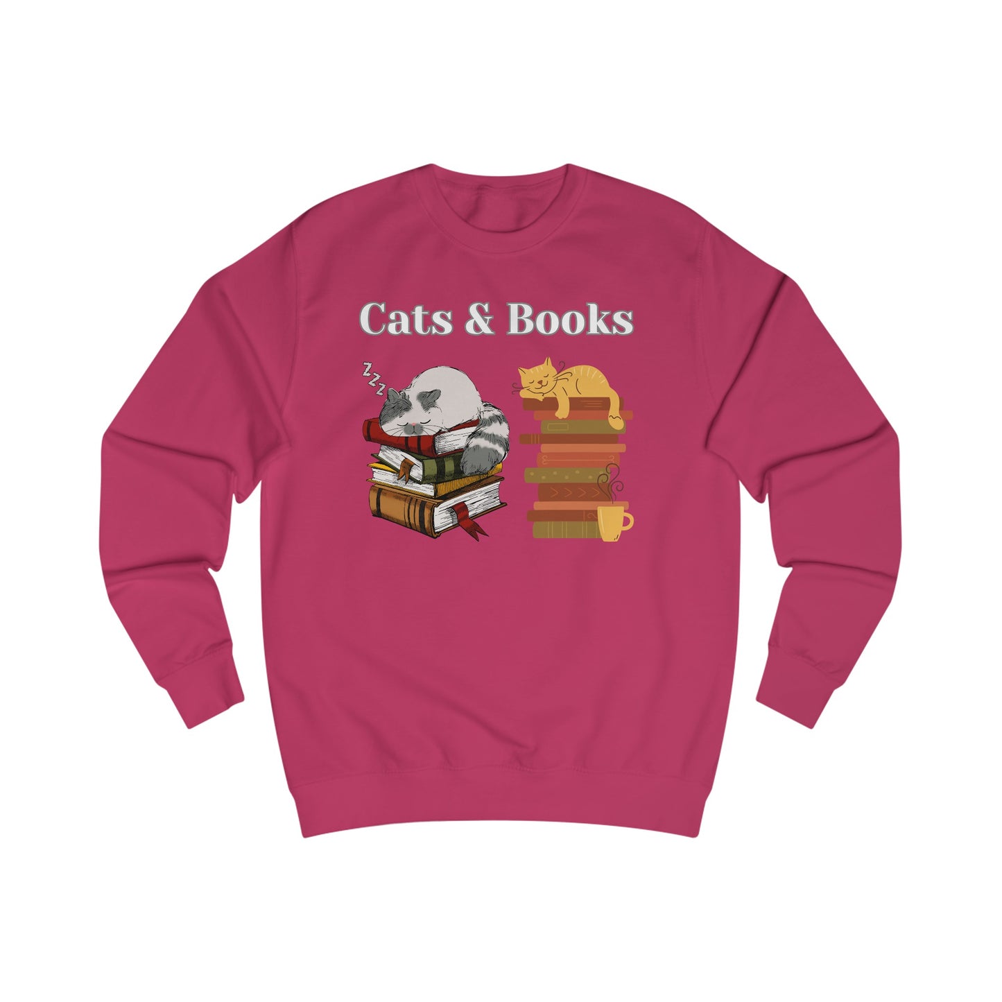 Cats and Books Fanatic Sweatshirt for Reading Lovers and Cat Lover gift ideas for Bookworms Bookish Sweatshirts Funny Kitty Cats