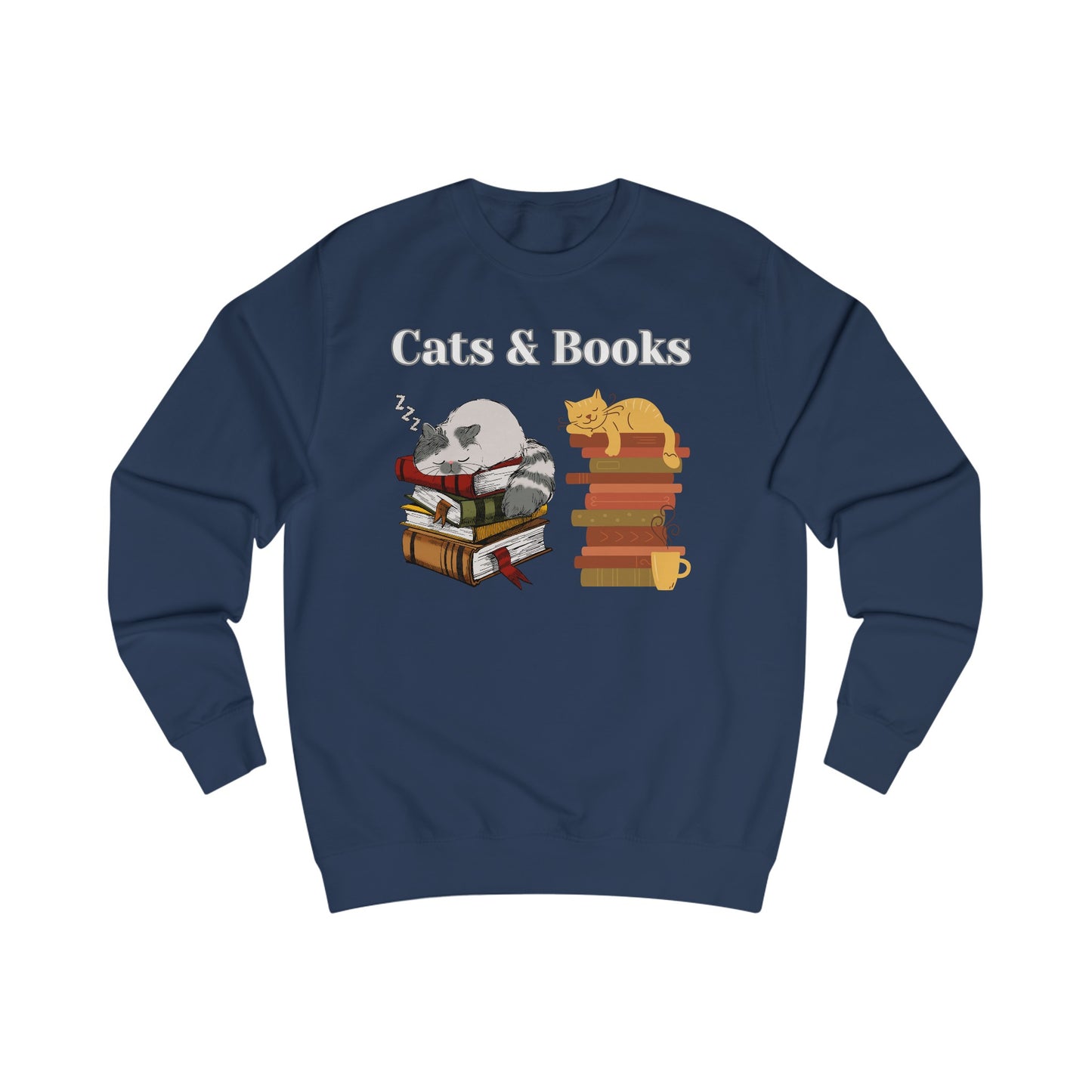Cats and Books Fanatic Sweatshirt for Reading Lovers and Cat Lover gift ideas for Bookworms Bookish Sweatshirts Funny Kitty Cats