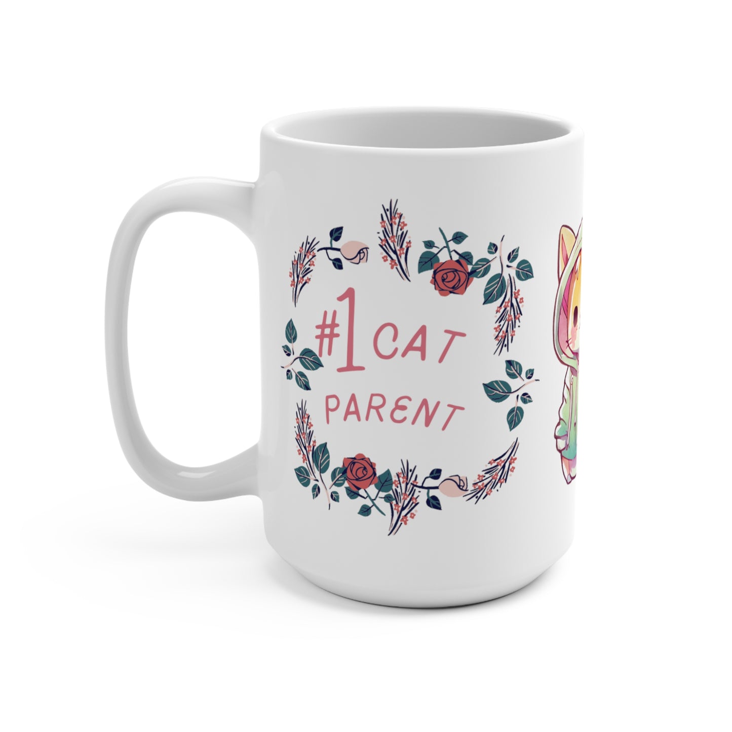 Cat Mug-  Cat Parent Mug for Cat Mom gift for Cat Lover gift for Her - Cute Cat Coffee Mug 15oz