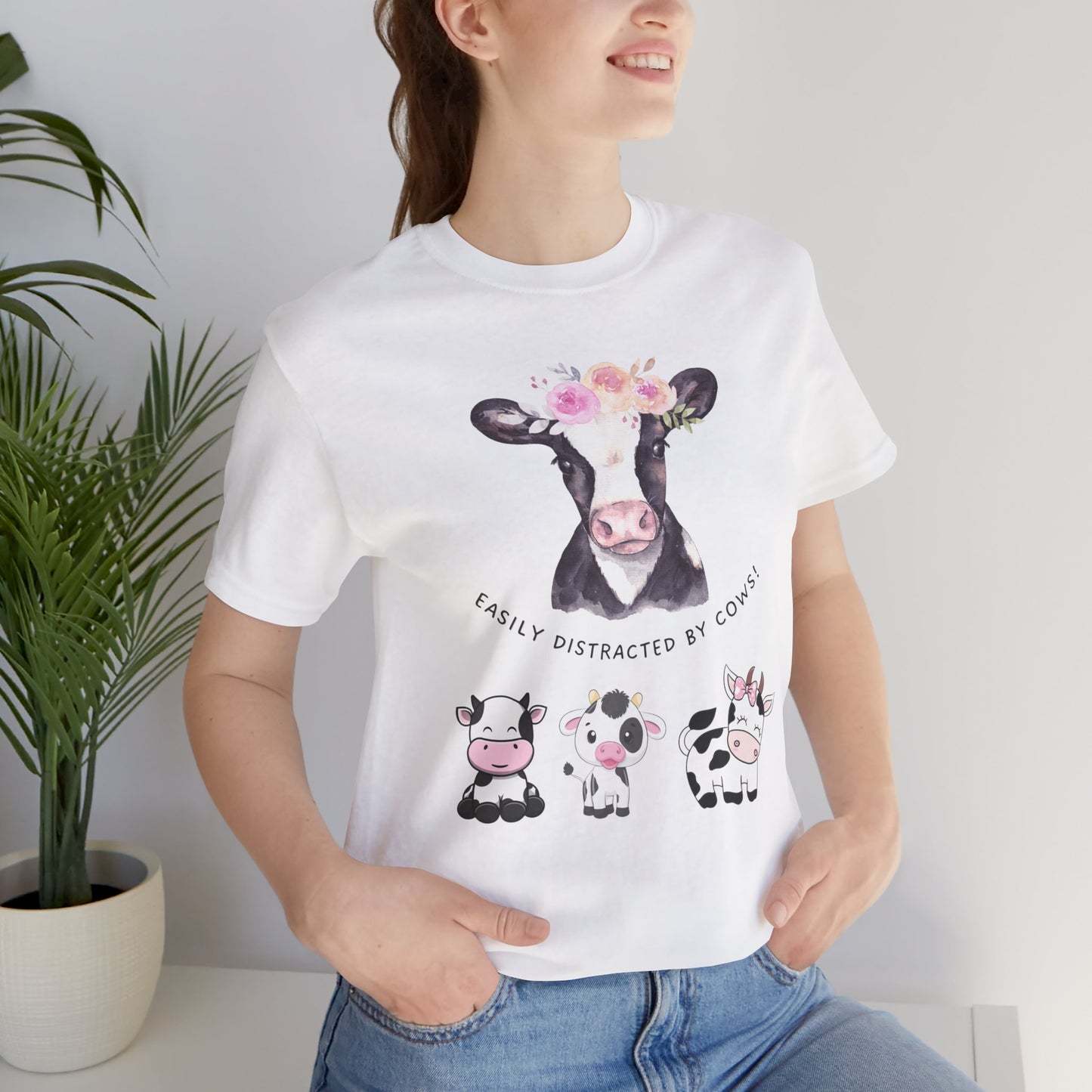 Cute Cow Shirt Funny T-Shirt for Cow Lover gift Cute Cow Shirt Easily Distracted By Cows T shirt ADHD gift Cow Lover gift