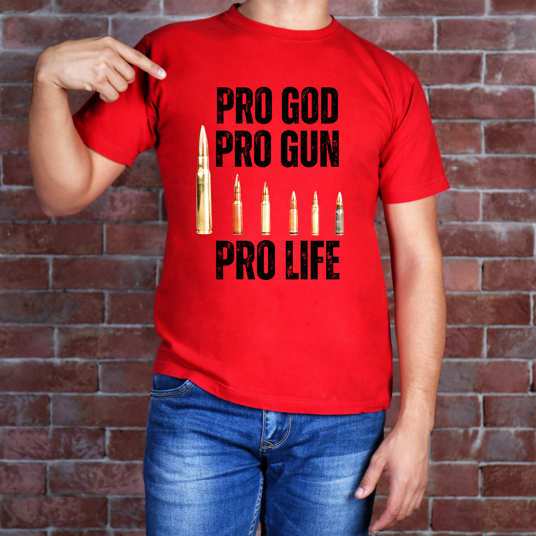 Gun Shirt or Gun Lover gift for Pro Gun gift for Him, Gun T Shirt for dad gift, Pro God Pro Gun Pro Life T-shirt