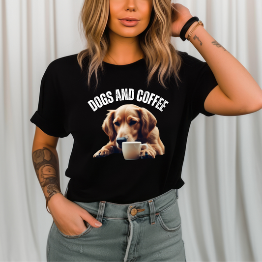 Dog Coffee Shirt Cute Dogs Drinking Coffee T-shirt for Golden Retriever Lover gifts for Golden Retriever T Shirts Cute Dog Shirts for Dog Mom gift