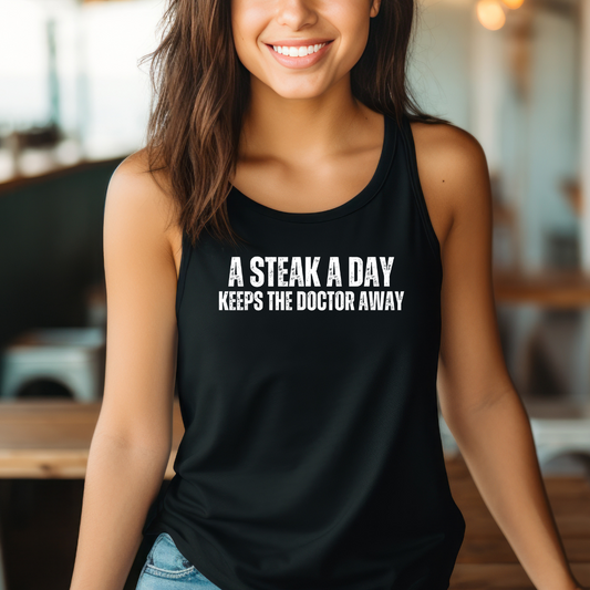 Carnivore Tank Top for Meat Lover gifts for Steak Lovers Tank Tops for Grill Masters gift A Steak A Day Keeps The Doctor Away Shirt