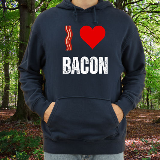 I Love Bacon Hoodie for Meat Lover gift for Him gifts Breakfast Lover Sweatshirt I Heart Bacon Hoodie