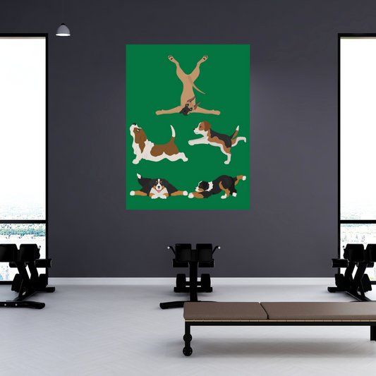 Gym Poster for Yoga Lover gift for Yogi Dog Mom Posters Funny Dogs Doing Yoga Wall Art for Home Gym gifts for Dog Lover Workout Studio