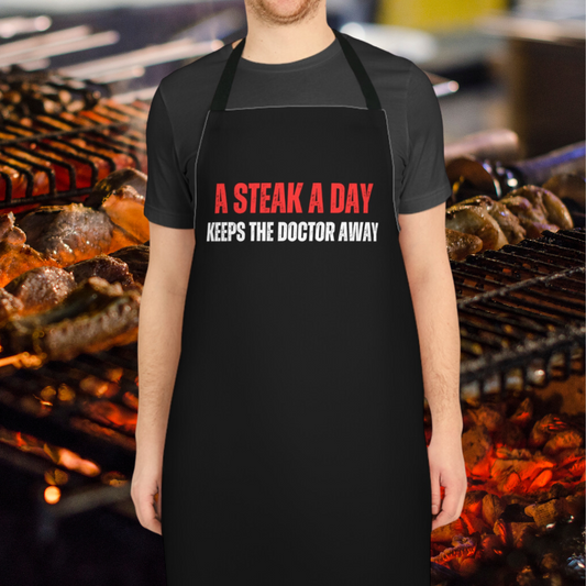 Steak Apron goer Chefs gifts for Grilling Barbecue Aprons for Men gift A STEAK A Day Keeps The Doctor Away Funny gift for Cook Dad