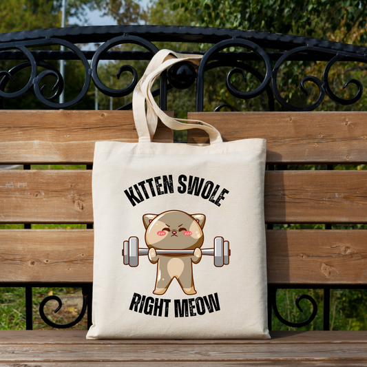Funny Gym Cat Tote Bag for Fitness Lover Funny Cats Lifting Weights Bag Powerlifting Kitty Bags for Cat Lover gift for Gym Rat gifts