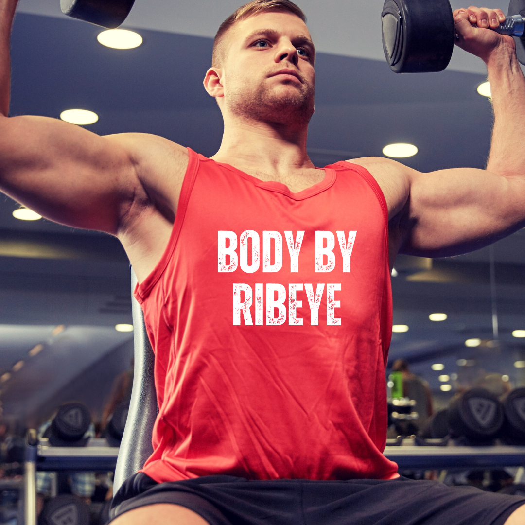Funny Custom tank Top for Carnivore Diet gifts for Him Personalized gift for Husband gift for Boyfriend gift for dad Body By Ribeye Tank Tops