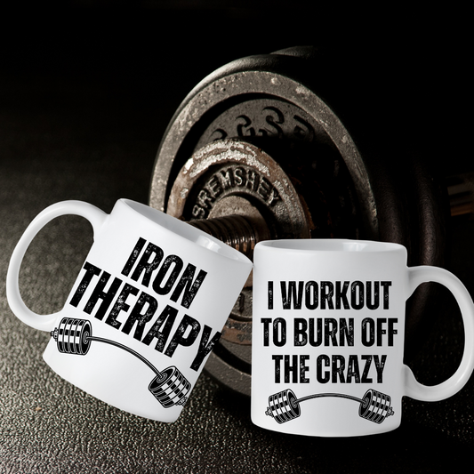 I Workout to Burn Off The Crazy Mugs Funny Gym Mug for Workout Lover gift for Fitness Lover gift for Powerlifting Mug for Coffee Lover gift Weightlifting Mug 11oz