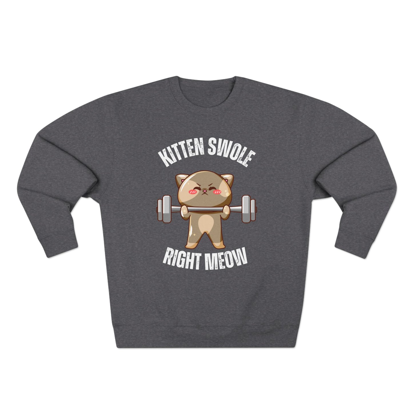 Kitten Swole Right Meow Sweatshirt, Cat Lover Gift, Funny Animal Sweater, Pet Owner Jumper, Cute Kitty Top, Workout Pullover