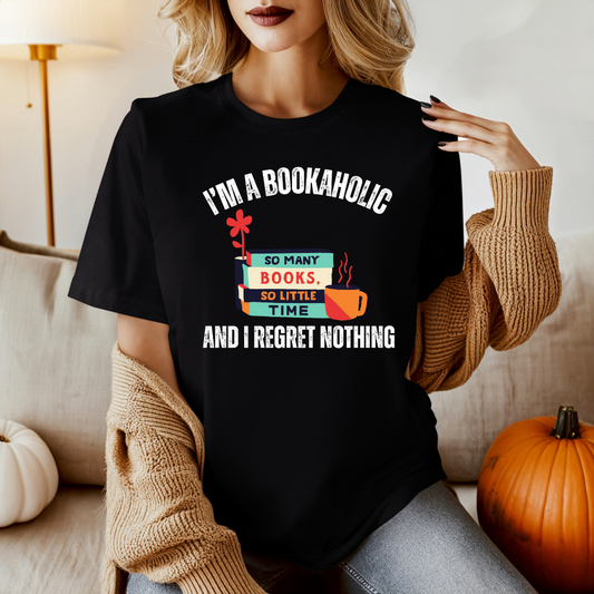 Bookaholic Funny Reading Unisex Softstyle T-Shirt, Book Addict Tee, Too Many Books So Little Time Shirt