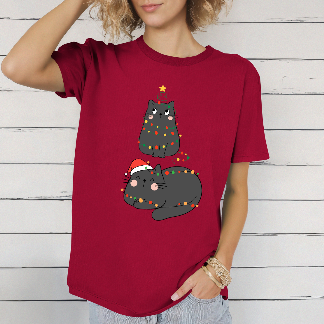 Comfy Cat Shirt for Christmas gift for Cat Lovers T-shirt for Cats Mom gifts for Friends Birthday presents for Cat Enthusiast Tshirts Her