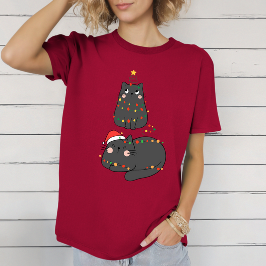 Comfy Cat Shirt for Christmas gift for Cat Lovers T-shirt for Cats Mom gifts for Friends Birthday presents for Cat Enthusiast Tshirts Her