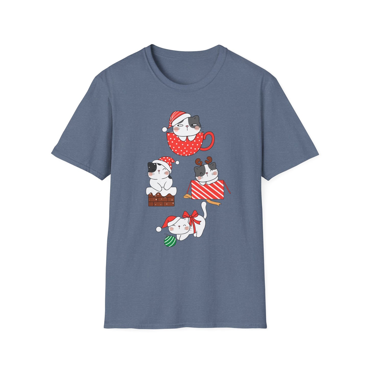 Cat T-shirt for Christmas presents for Cat Lady gifts for Cat Lover Tshirts for Women Christmas T Shirt for Holiday party Shirts for Her