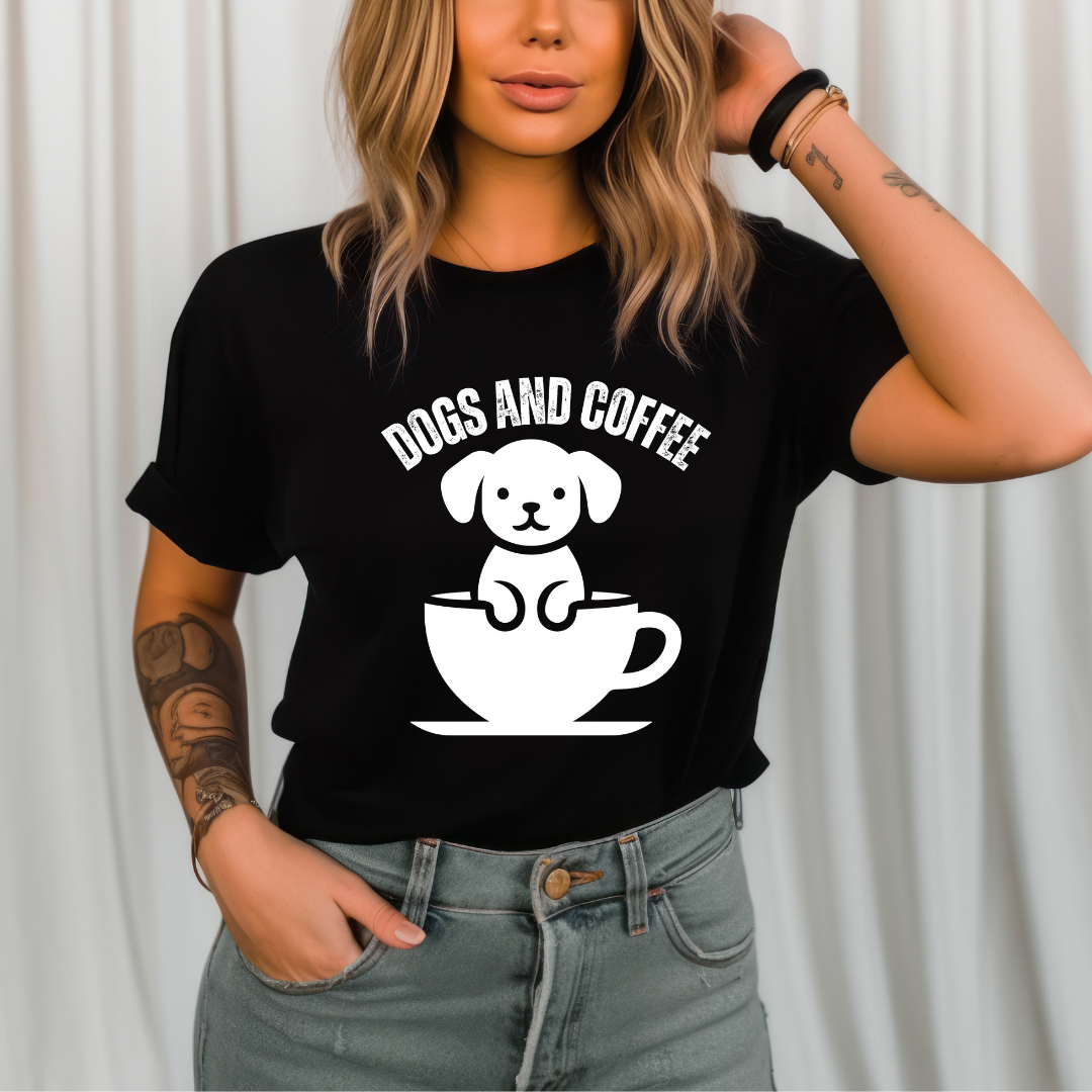 Simple Dog Shirt for Coffee Lover gift for Dog Lovers gifts for Coffee Addict T-shirt for Dog Enthusiast gift for Dog Mom T Shirts for Women's gifts