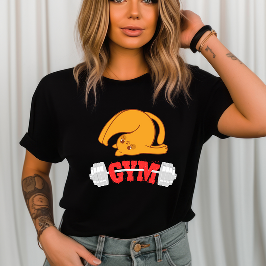 Gym Shirt for Cat Lover gifts for Workout Tshirt for Gym Rat gift Funny Cat Shirts for Fitness T-Shirts for Her gifts for Him gift for Cat Mom