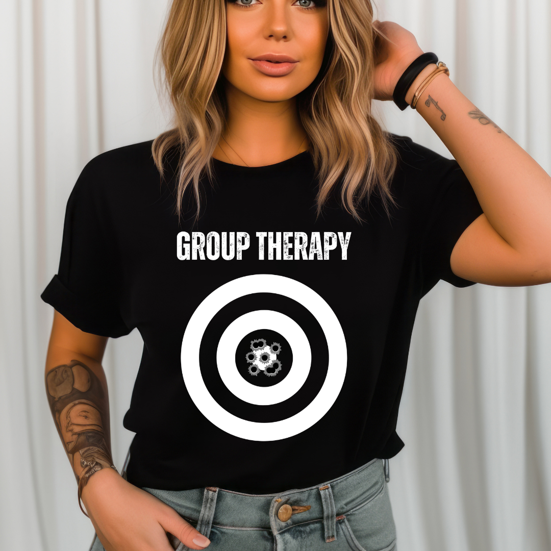 Group Therapy Gun Range T Shirt Funny Gun Lover Shirt for Shooting gift for hunting gift for hunter gifts for Patriot gift for Pro Gun