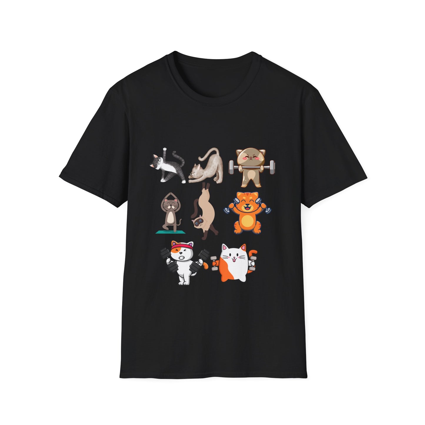 Cats Working out Shirt Cat Doing Yoga T Shirts Funny Gym T-shirt for Fitness Lover gift for Cat Lover gift Funny Cat Shirt Cats Working out T Shirt