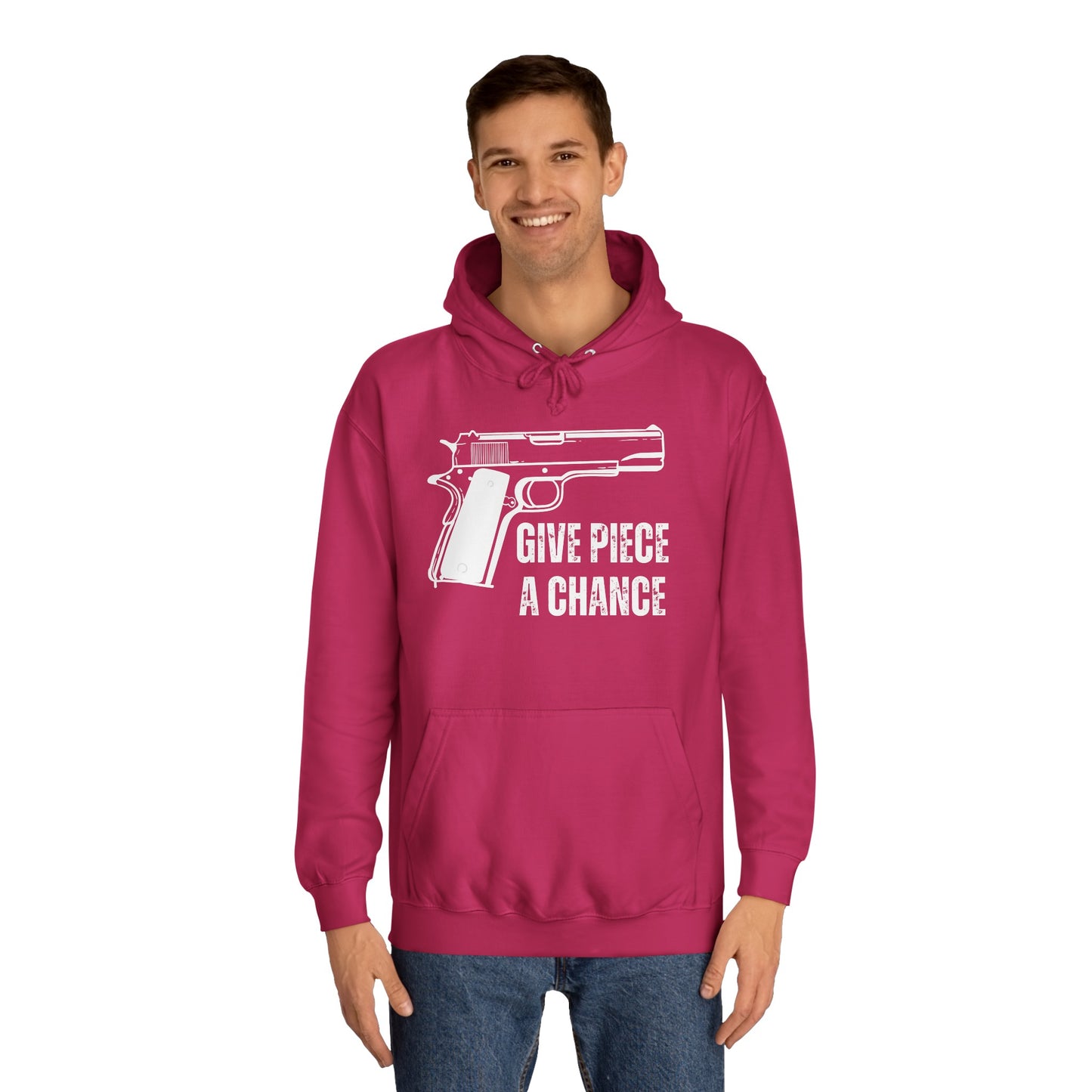 Gun Lover Hoodie Funny Hoodie for Mens gifts for Him Conservative Hoodie for Republican gift 1911 Pistol Give Piece A Chance