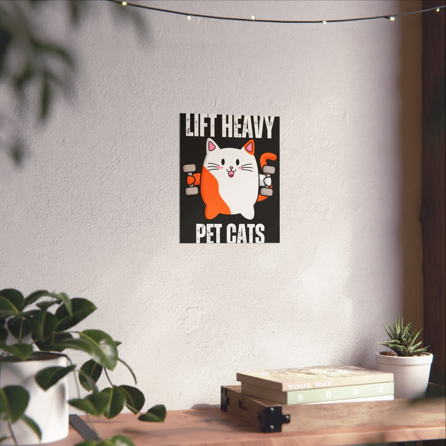 Gym Poster Decor Workout Posters for Fitness Lover gift for Gym Rat Sport Posters Funny Cat Wall Art for Gymnasts gifts Lift Heavy Pets CATS