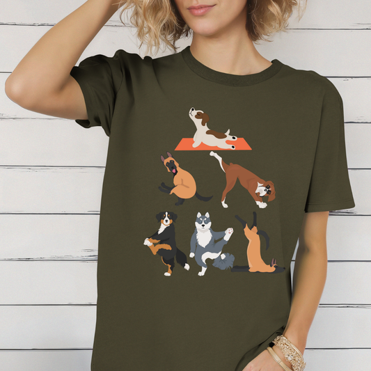 Yoga Dogs T-shirt Dog Yoga Shirt Funny Dog T-shirt for Dog Lover gift for Yoga Lover Gift Funny Yoga T Shirt Cute Dogs Doing Yoga Shirt