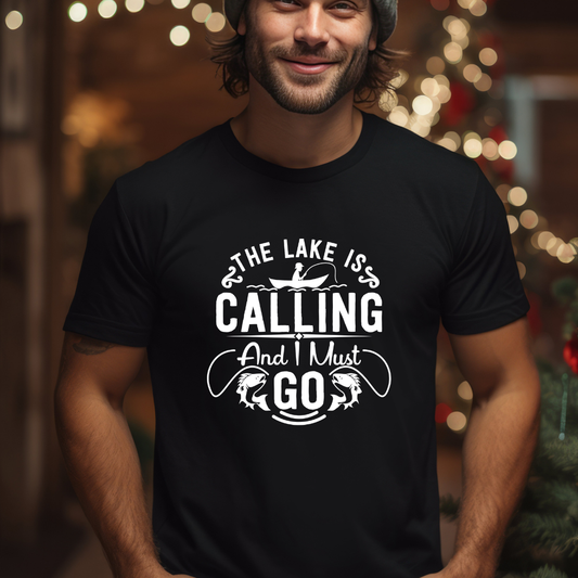 Fishing Shirt for Hunting gifts for Christmas present for Hunter gift Hunting T Shirt Fisher T-shirts for Fishing gifts The Lake is Calling