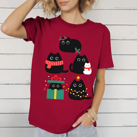 Adorable Cat T Shirt for Christmas presents for Cat Lover TShirts for Wife Christmas gift for Girlfriend gifts for Friends Birthday present