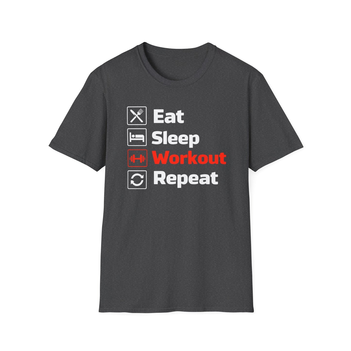 Eat Sleep Workout Repeat TShirt for Gym Shirts for Workout Tops for Gym Lover gift ideas for CHristmas gift for Powerlifter T-shirt for Him